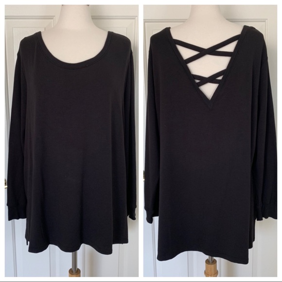 Terra & Sky Tops - Terra & Sky Open Back Pullover Sweatshirt